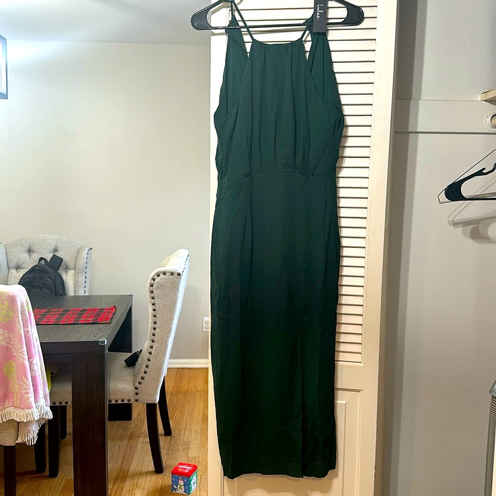 Size small, forest green, midi dress
